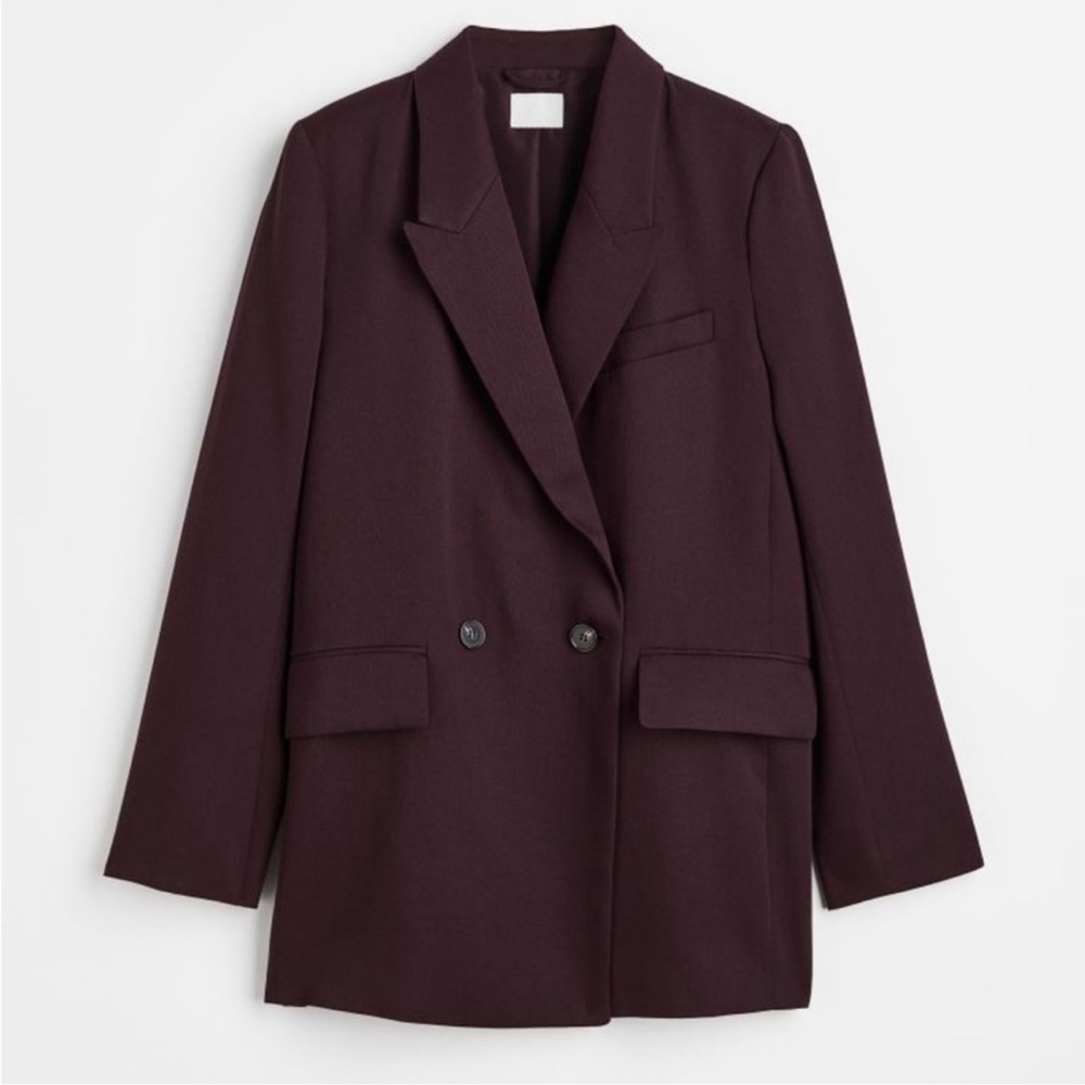 NEW|| H&M Oversize Burgundy Blazer Size XS